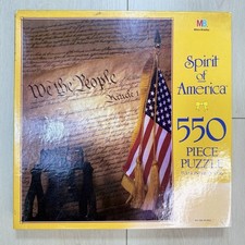 VTG Milton Bradley Spirit of America Puzzle 550 Piece Complete Flag USA 90s EUC 