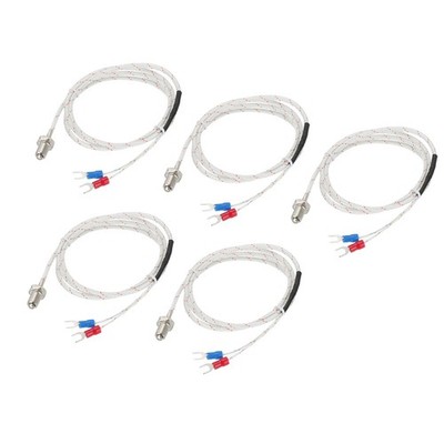 5Stk K Typ Temperaturfühler M8 Schraube Thermoelemente 3.3ft Draht 0 bis 800°C
