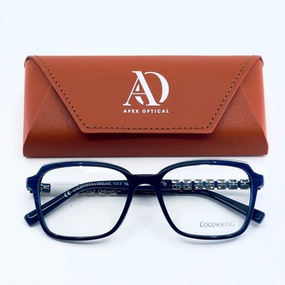 COCO SONG CALIFORNIA DREAM CV232 2 Blue Womens Square Eyeglasses 54-17-140 B:41