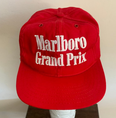 RARE Vintage 1990'S Red MARLBORO GRAND PRIX Cotton/Cloth Snapback cap NEVER WORN