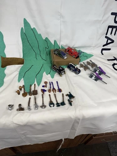 Bulk Vintage 1994 Hot Wheels Road Warriors 4 Cars With Lots Of Accessories