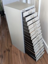 Bisley Multi-Drawer Cabinet 15 Drawers, Filing Cabinet, Internal Drawer Liners