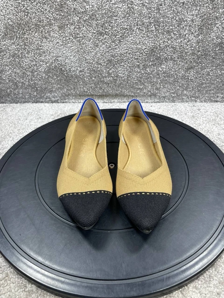Rothy's Flats Mujer Talla 7.5 The Point II Ballet Camel Negro Puntera Sin Cordones Foto 4 de 4