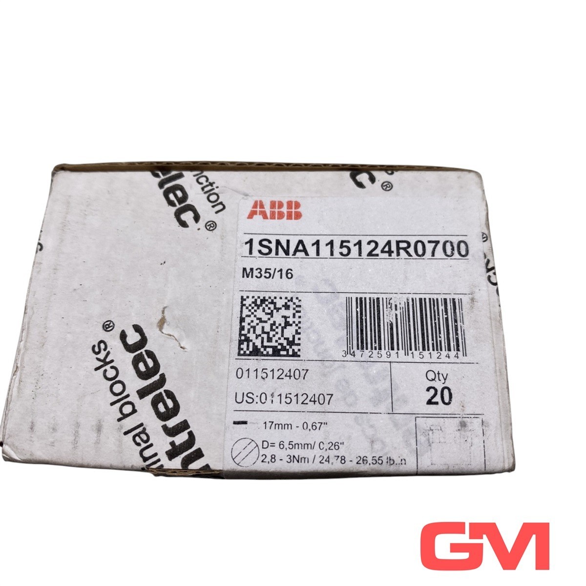 VE 20X ABB Entrelec Terminal Blocks M35/16 1SNA115124R0700