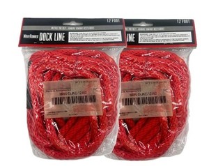 2PK Yamaha Red 12 Foot 3/8" Boat Dock Lines Jet Ski Jet Boat WaveRunner PWC Rope