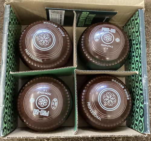 Drakes Pride Pro 50 Lawn Bowls Set Of 4 Size 1H (Mint Condition) Free Shipping