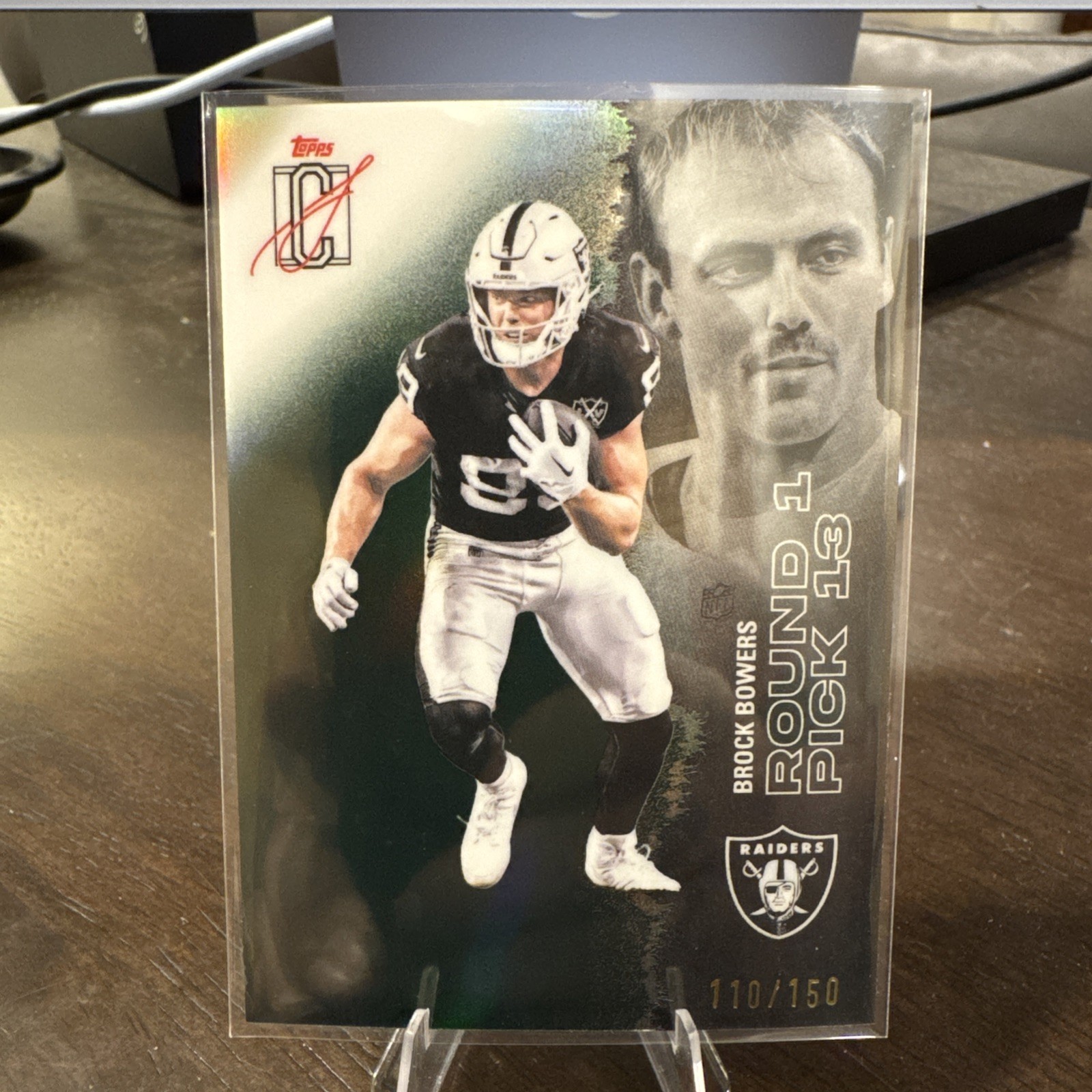 Brock Bowers 110/150 Topps Signature Class Raiders Green reflective #34