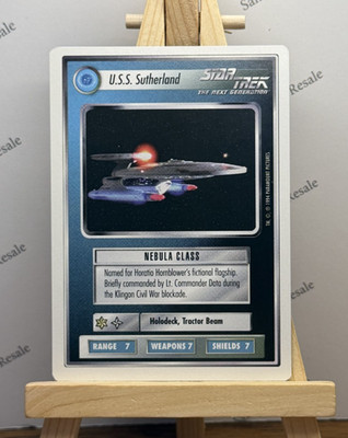 Star Trek CCG * U.S.S. Sutherland Federation Ship * 1994 * 1st Ed * White Border