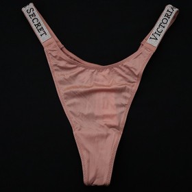 3 Victoria's Secret Very Sexy Satin Logo Shine Strap Thong Panty LOT XS M L