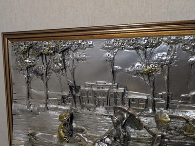 Vintage Paolo Schiraldi Italian 3d Relief Silver Sculpture Wall