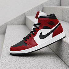 Nike Air Jordan 1 Mid Chicago Toe 554724-069 Men's New