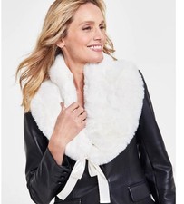 INC INTERNATIONAL CONCEPTS Faux-fur women's stole wrap - White