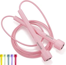 Adjustable Jump Rope for Fitness and Exercise – Skipping Pink 