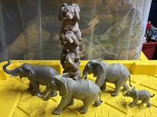 Vintage Lot Of 6 Safari Ltd And Others Elephant Figurines