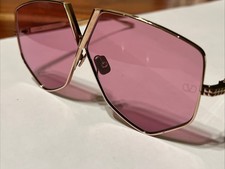 NEW VALENTINO WOMEN OVERSIZED PINK GOLD SUNGLASSES VALENTINO V-HEXAGON
