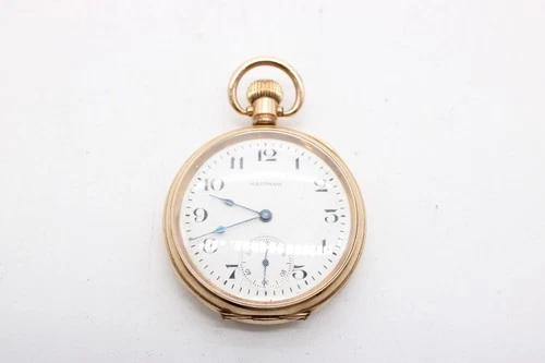 T Manual Wind Mechanical Gold Plated Waltham Pocket Watch, Working, Keeps Time
