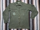 Vietnam War era OG 107 Military Shirt Long Sleeve sz 14.5 vtg repair Utility