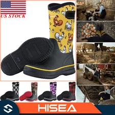 HISEA Women Rain Boots Insulated Waterproof Seamless Neoprene Snow Garden Boots