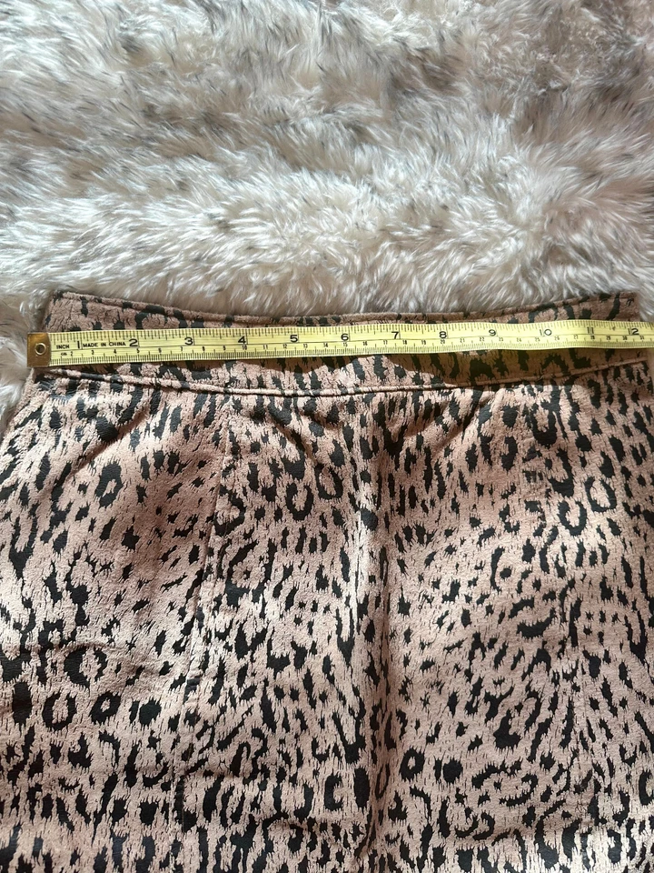 Falda lápiz vintage años 90 CHIA estampado leopardo 100 % cuero talla 4 Foto 4 de 4