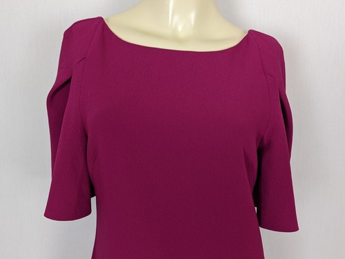 Trina Turk Schmetterlingsärmel eckiger Rücken burgunderrot Etuikleid Minikleid Gr. 4 - Bild 7 von 12