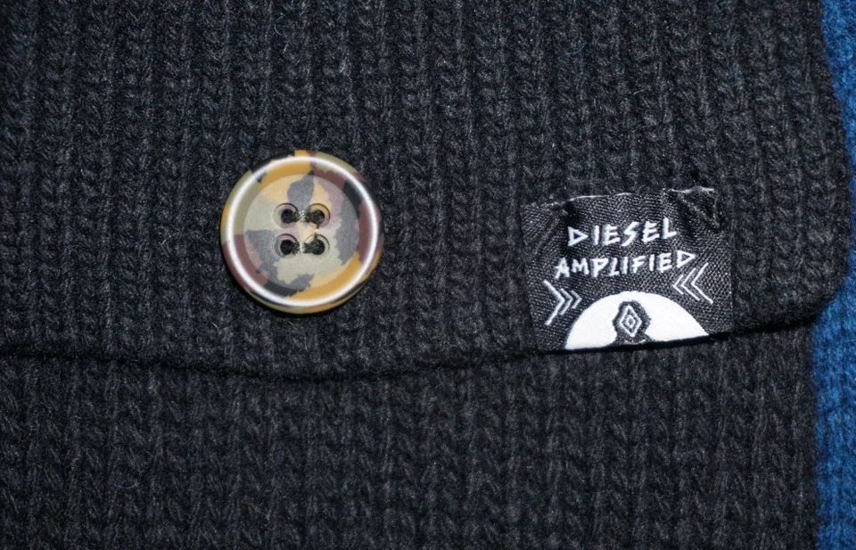 DIESEL K-MIX CARDIGAN NAVY/BLACK SIZE L 100% AUTHENTIC - Image 4 of 4