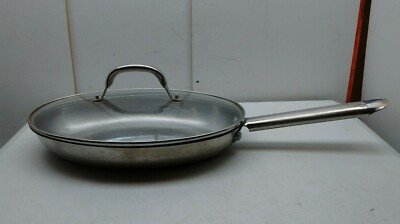 Wolfgang Puck 12'' Cafe Skillet Stainless Oval Au Gratin Saute Pot Fish Pan & Lid