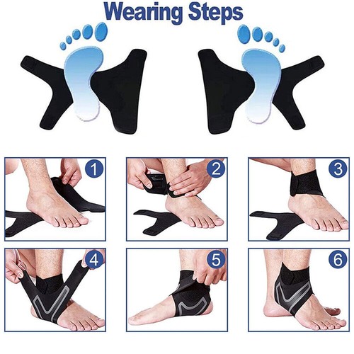Plantar Fasciitis Therapy Wrap Heel Foot Pain Arch Support Ankle Brace 3 Sizes - Picture 7 of 10