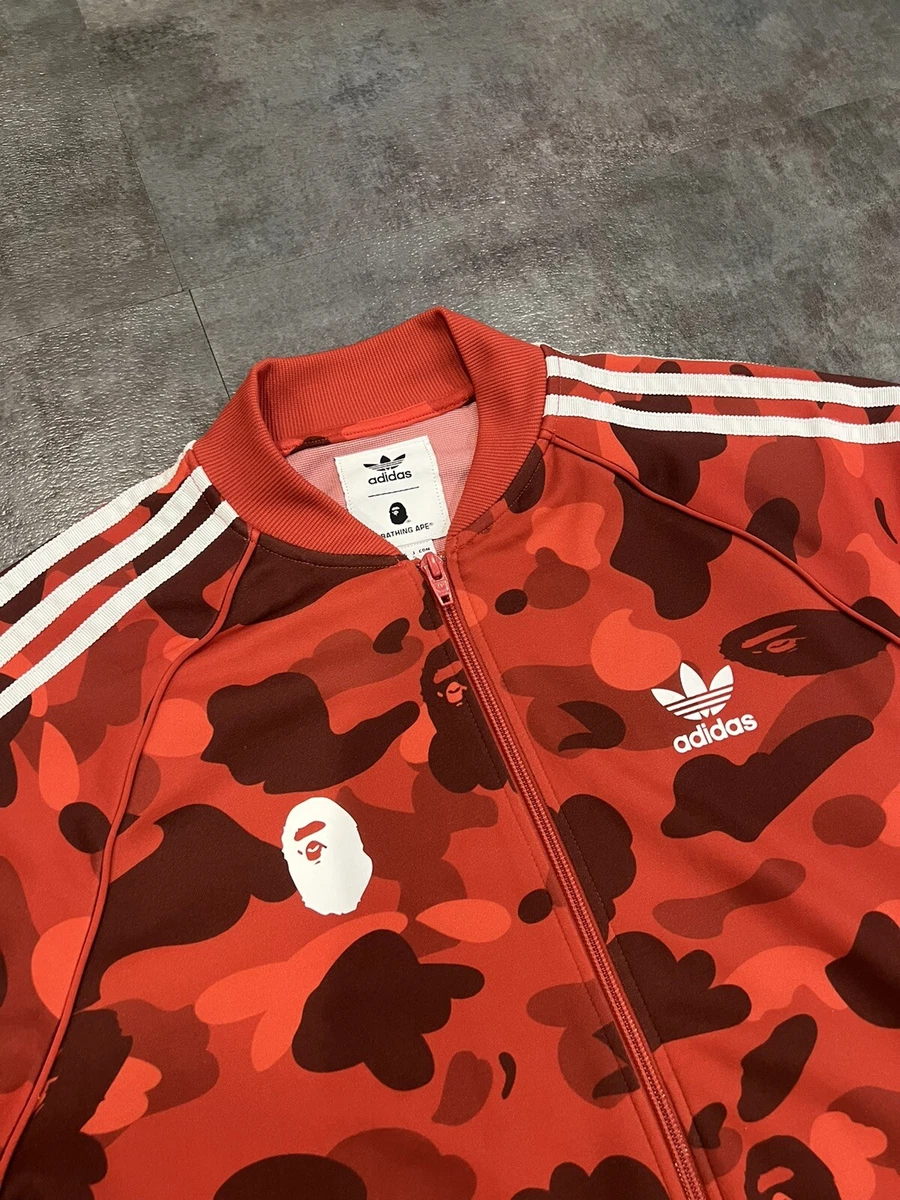 rare bape x adidas jacket red size S | eBay