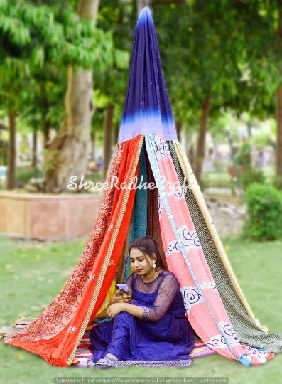 Saree tent - Garden canopy bohemian wedding backdrop Indian Hippie decor