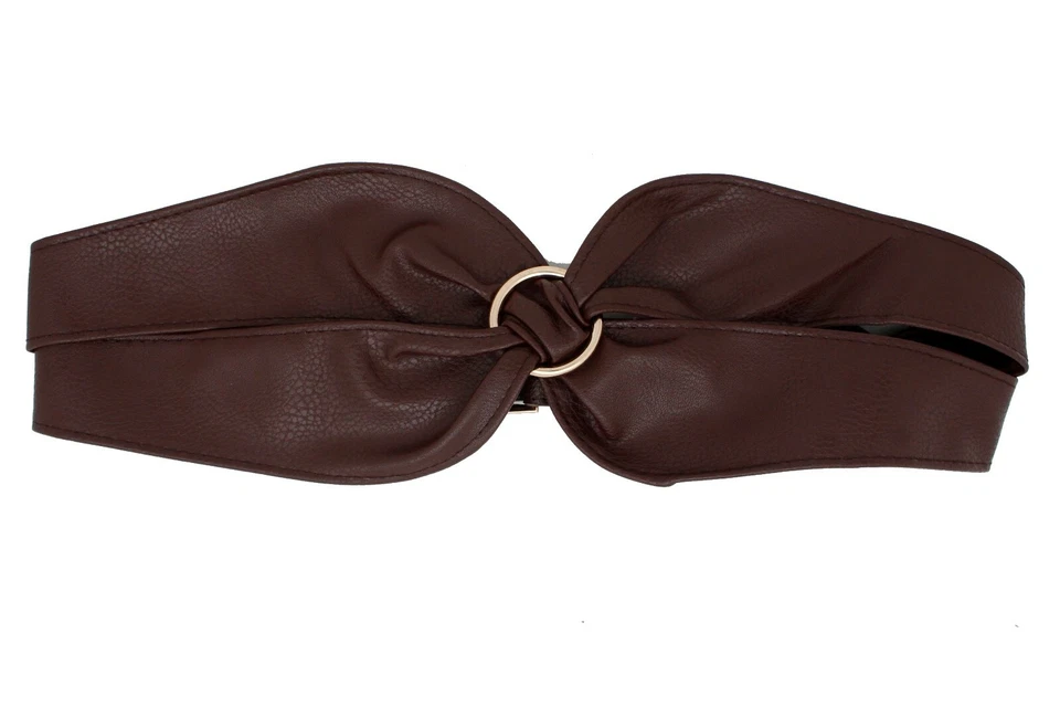 Mujeres Negro Marrón Cintura Retorcida Elegante Moda Corsé Cintura Cadera Cinturón Talla S M Foto 2 de 4