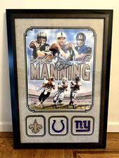 Peyton, Eli & Archie Manning Signed Framed Photo 2007 Photofile Mounted Memories