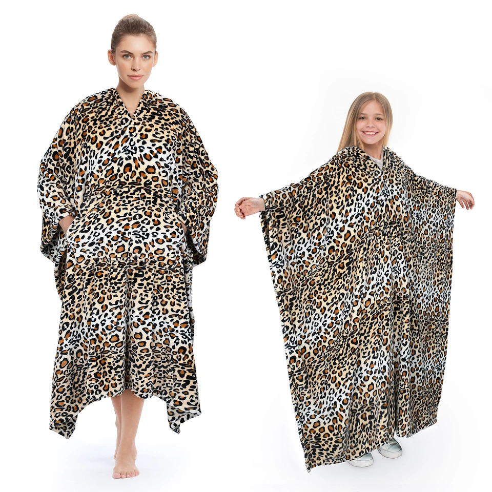 Wearable Blanket Sweatshirt with Pocket Fleece Oversized Fluffy Sherpa Robe - Image 4 of 4