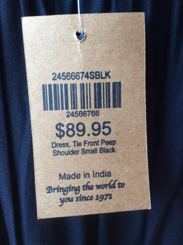 NWT rrrp$89.95 ISHKA Black Cold Shoulder Boho Hippie Knee Length Dress Size S - Picture 6 of 6