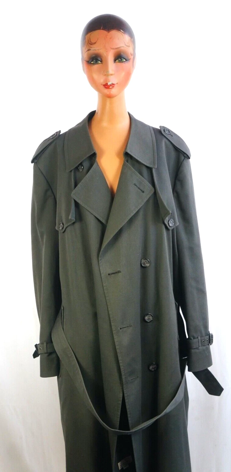Veste trench coat vintage Christian Dior vert foncé ~ Absolument magnifique !