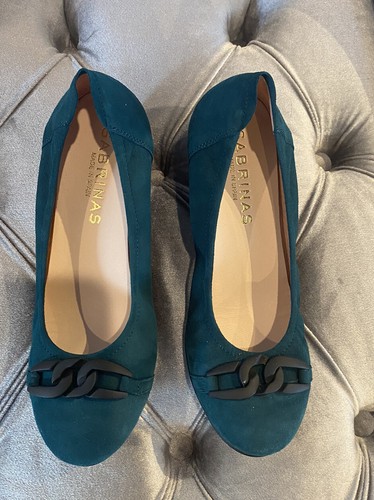 Sabrinas Teal Suede Flats Size 37 Made in Spain