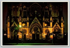 Cathedral Church of St John the Divine at Night, New York City Postcard S5-181