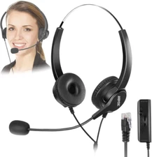 AGPTEK Hands-Free Call Center Noise Binaural Headset, Headset