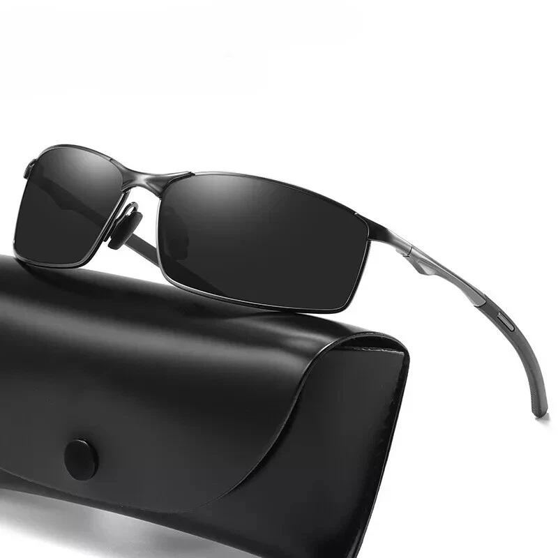 Rectangular Polarized Sunglasses Men Lightweight Outdoor Casual Glasses UV400 - Image 2 of 3