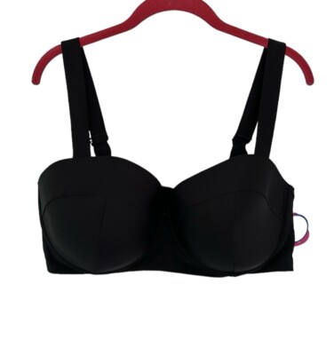 Swimsuits For All Underwire Black Balconette Bikini Top NWT size 20 E/F