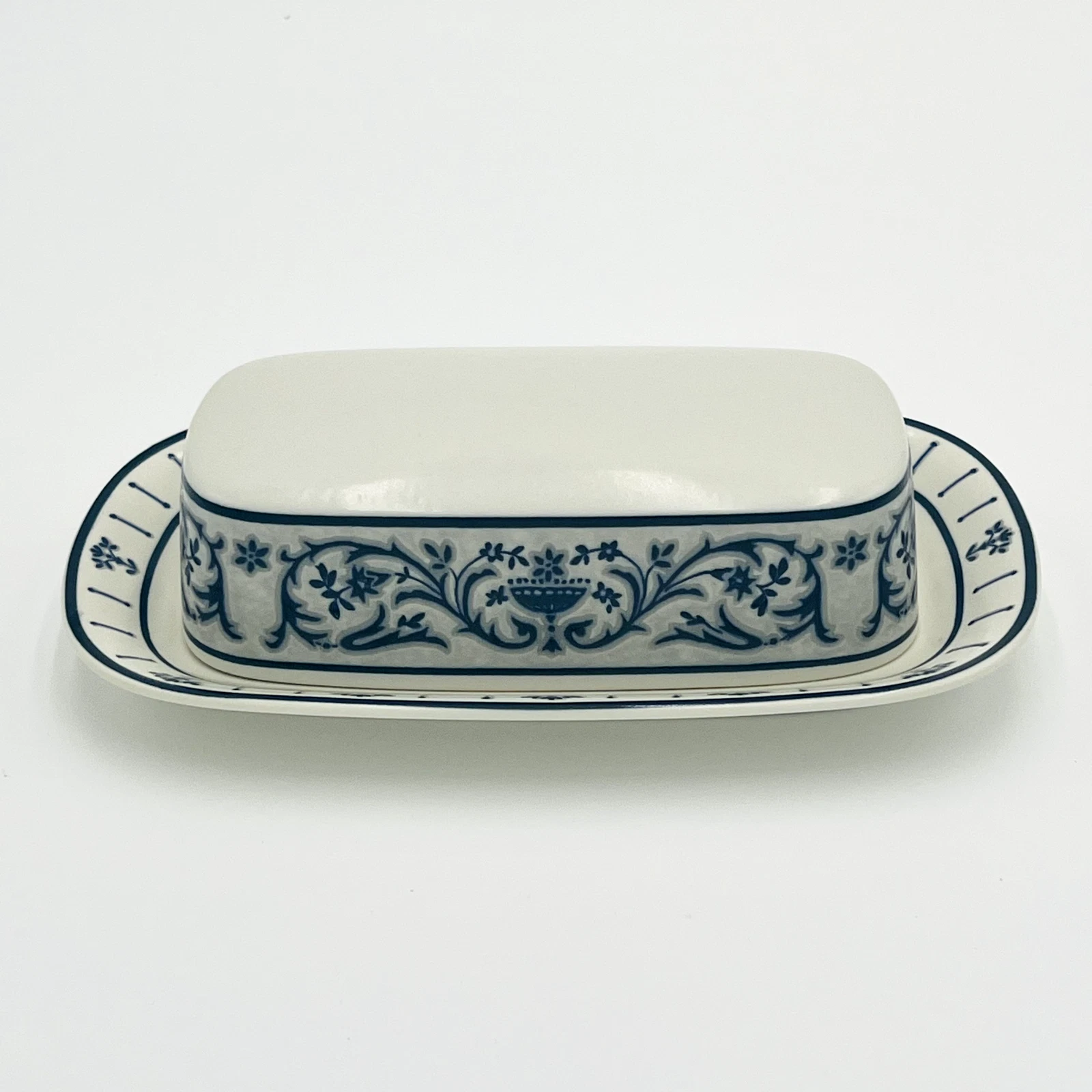 Mikasa Covered Butter Dish 1/4Lb Intaglio Rare Vintage