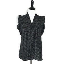 Karl Lagerfeld Dot Blouse Extended Sleeve in Black/ White LARGE NWT