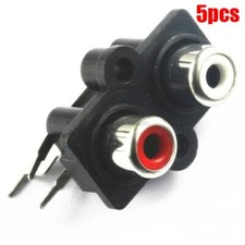 5Pcs Audio Video Jack Pcb Mount 2 Rca Female Stereo Aux Av Socket Connector I lx