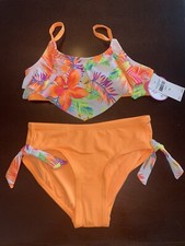Girls Justice 2 Piece Tropical Bikini Swimsuit Size 6 NEW NWT