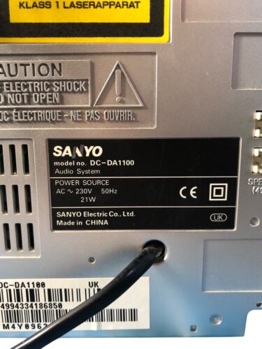 Sanyo DC-DA1100 Micro Component HiFi System CD Casette Radio Lautsprecher + Fernbedienung - Bild 12 von 22
