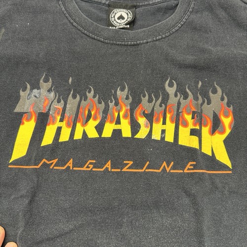 Thrasher Mag Skateboard Shirt Size Large Sun Faded Distressed Thrashed - 第 3/7 張圖片