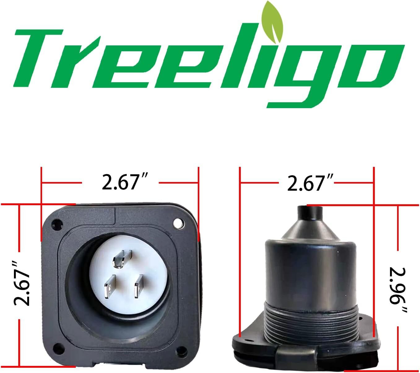 15 AMP Flanged Inlet 125V RV Shore Power Plug Inlet Male Receptacle for