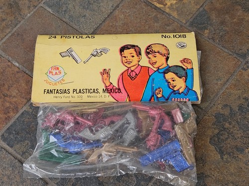 1970's RARE 24 MINIATURE PLASTIC GUNS IN OP MEXICO FOR 12" GI JOE MARX TOYS - Picture 5 of 10