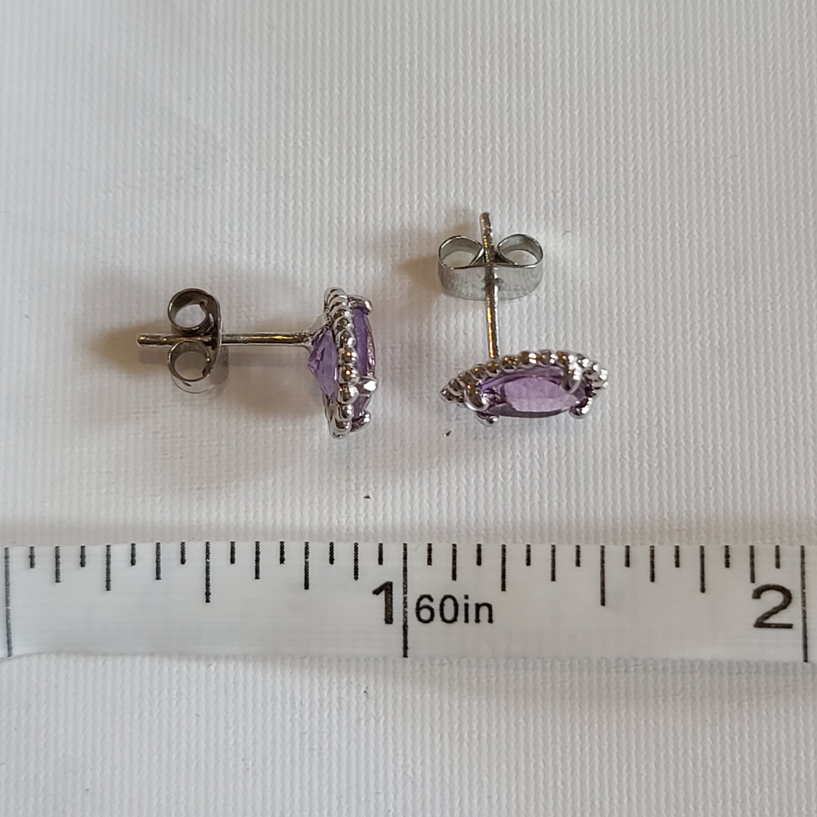 Purple Teardrops Amethyst Solid 925 Sterling Silv… - image 2