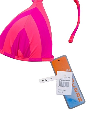NWT In Mocean 2 - Piece Swimwear Pink/Orange Stripe -Top Sz L - Bottom Sz M - Picture 5 of 13