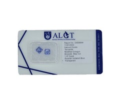 Paire de Tanzanite naturelle Certificat Algt Et Rapport 1.34ct